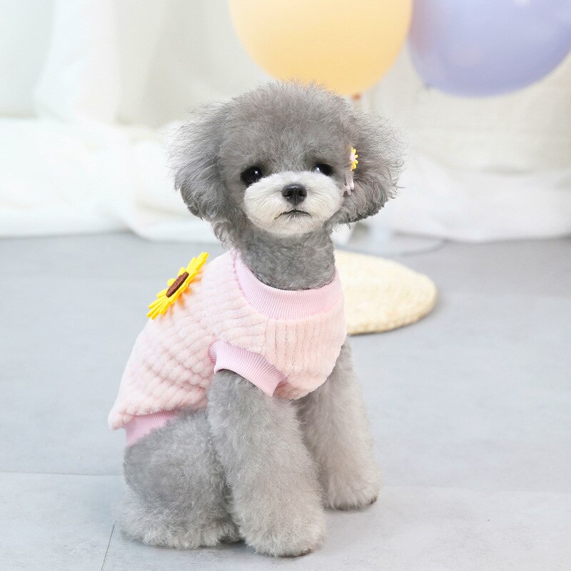Roupa de inverno para cachorro e gato, roupa quente de lã com capuz para cachorro: Rosa / XXL