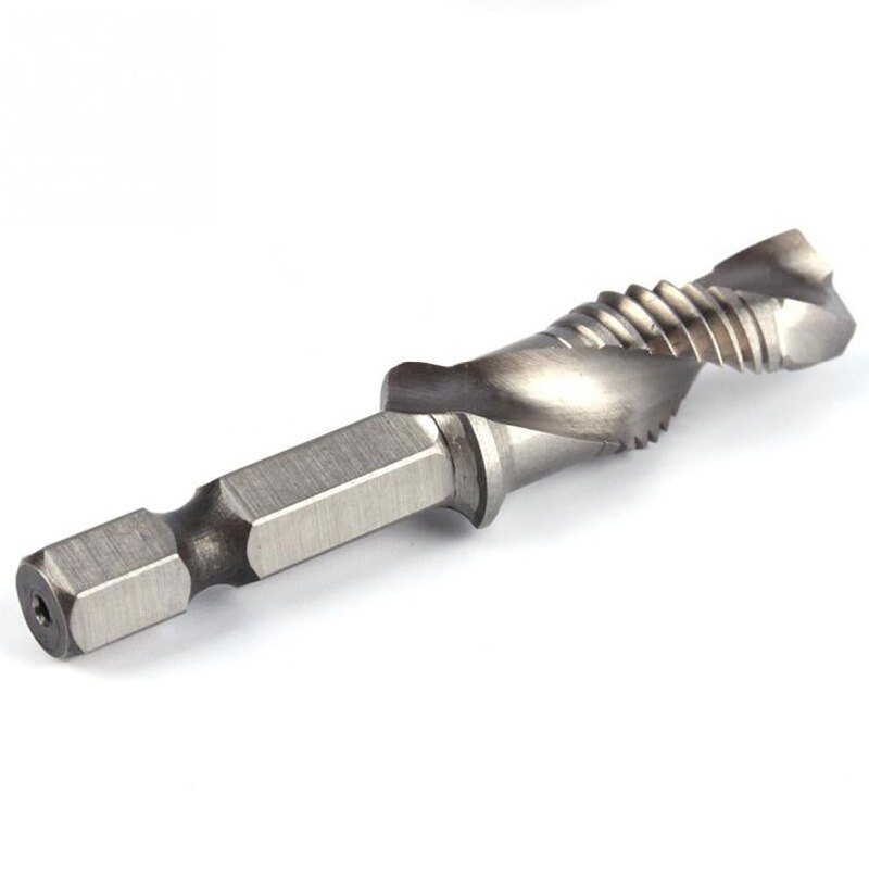 Tap Drill Titanium Plated Hex Shank HSS Screw Thread Metric Tap Drill Bits Screw Machine Compound M3 M4 M5 M6 M8 M10 Hand Tools