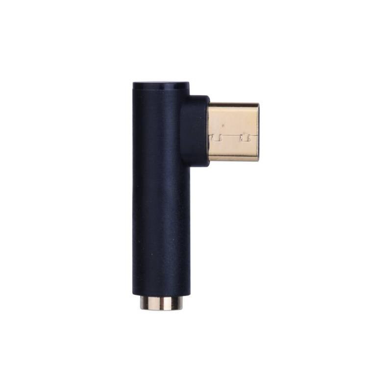 L Type USB C naar 3.5mm AUX Audio Kabel Hoofdtelefoon Adapter Type-C 3.5 Jack Oortelefoon Kabel voor Huawei Mate 10 P20 Voor Xiao mi mi 6: Black