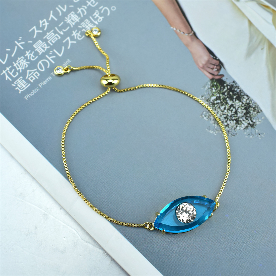 Turkije Evil Eye Armband Dames Crystal Zirkoon Eenvoudige Temperament Sieraden: 9