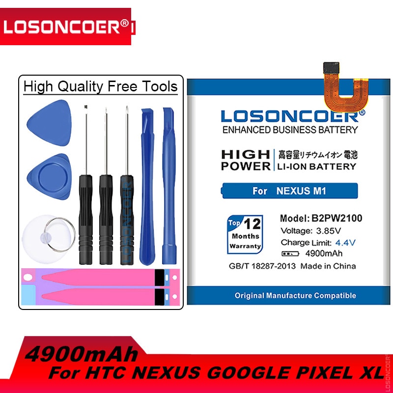 LOSONCOER 4600mAh B2PW2100 Batterij Voor HTC Nexus Google Pixel XL/Nexus M1 Batterij + Tracking Nummer