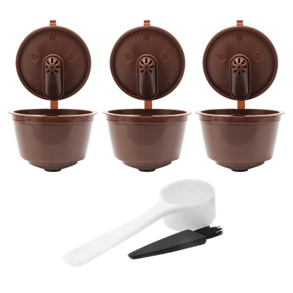 3rd återanvändbara dolce gusto kaffekapslar för kaffe dolcegusto nescafe-maskin återanvändbara dulce gusto kaffefilter: 3 st brun