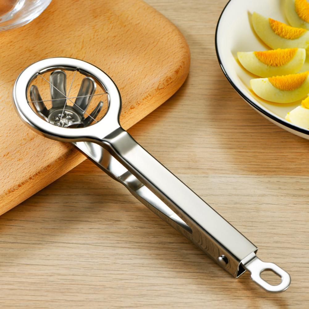 Stainless Steel Kitchen Egg Slicer Non-slip Practical Kitchen Tool Cut Egg Wedger Cutter for Hotel Petal Shape Egg Cutte