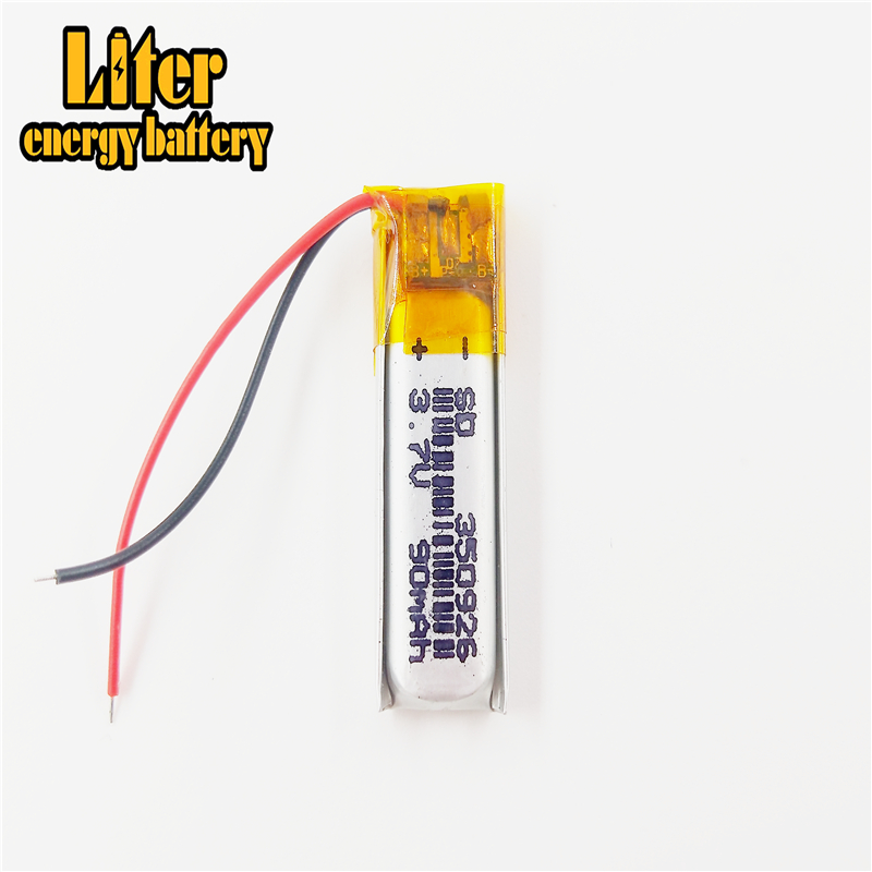 Batterie Rechargeable li-po 3.7V 90mAh, 350926 Lithium polymère, pour Mp3 MP4 MP5 GPS PSP mobile bluetooth