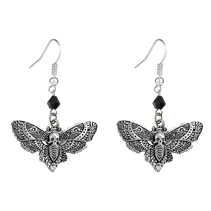 Pendientes colgantes de tijera grande para mujer, Vintage gótico Y2k, estética, accesorios de joyería largos,: cromo negro