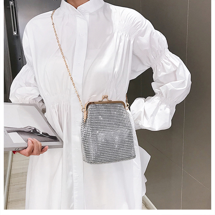 Faux Diamanten Kleine Party Taschen Haspe Strass Schulter Taschen Kette Abend Hochzeit Kupplungen Crossbody Verbund Taschen Splitter: Default Title