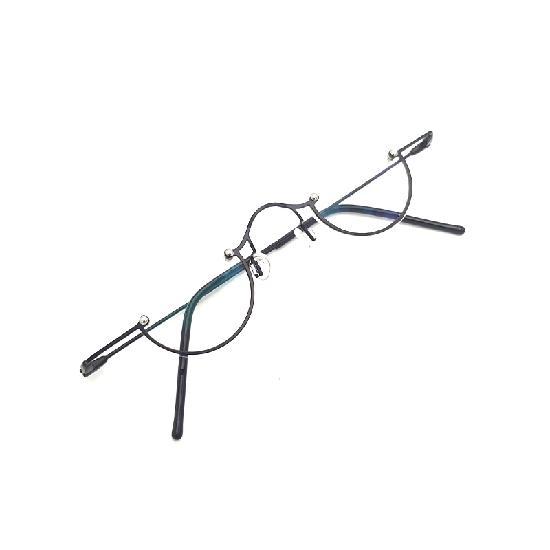 Vintage Ronde Halfomrand Leesbrilmontuur, Superkleine Metalen Brilmonturen, Bijziendheid Optische Bril Op Sterkte 2 1 3