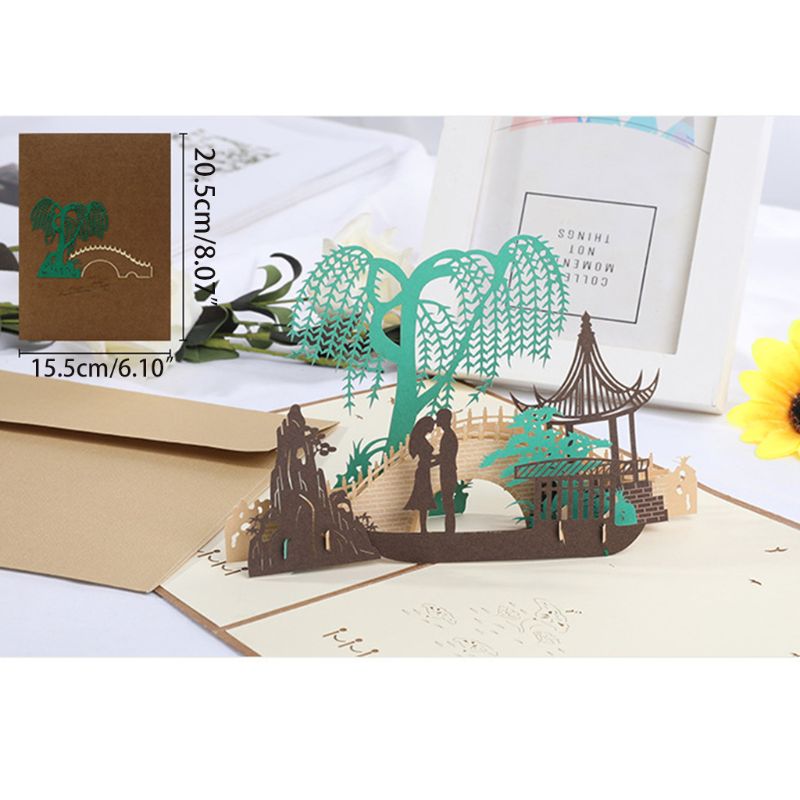 3D Greeting Card Romantic Pop-up Card for Couples Birthday Valentine Day H4GD