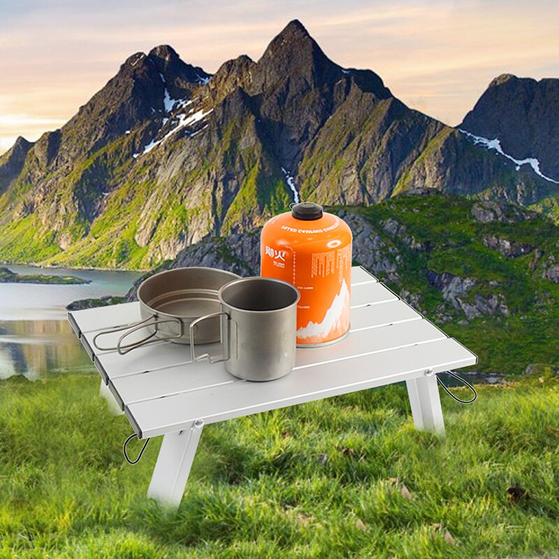 Camping Mini Draagbare Opvouwbare Tafel Voor Outdoor Picknick Barbecue Tours Servies Ultralichte Opvouwbare Computer Bed Bureau