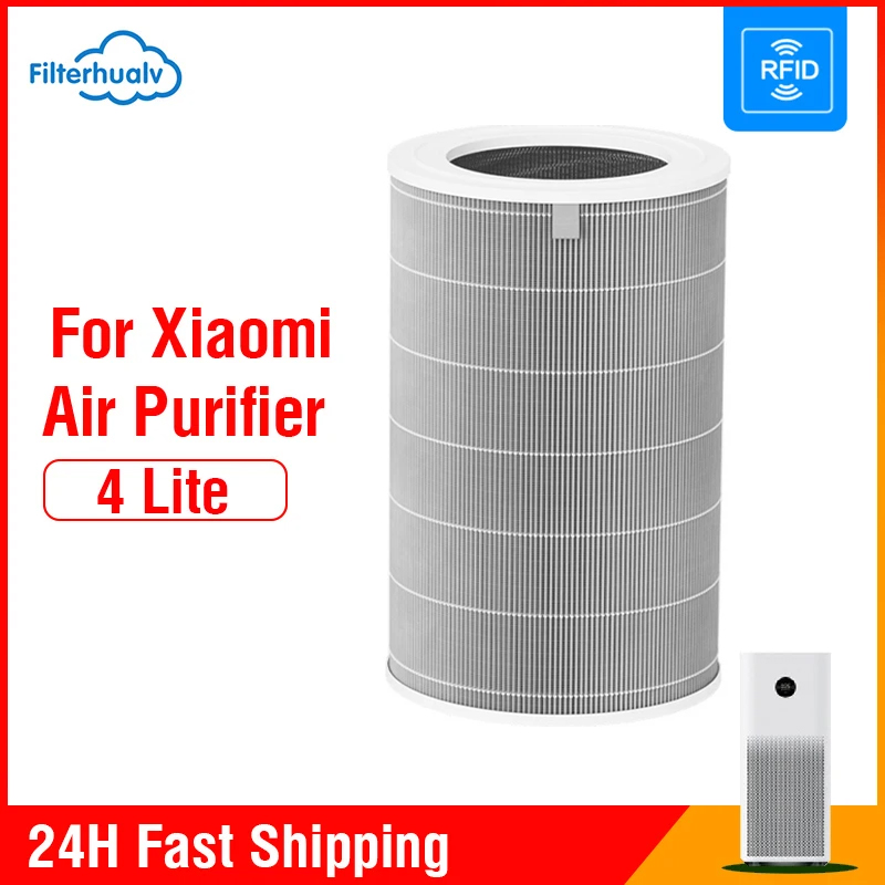 PM2.5 Xiaomi Hepa-Filter 4 Lite Xiaomi Aktivkohlefilter 4 Lite für Xiaomi Luftreiniger 4 Lite Xiaomi H13 4 Lite Filter: Grey