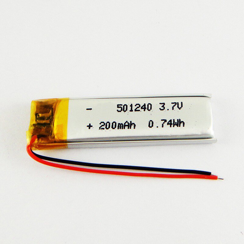 10 pcs 501240 051240 3.7 v 200 mah bateria de polímero de lítio recarregável de iões de li bateria Lipo para MP3 MP4 GPS bluetooth caneta de vídeo fone de ouvido