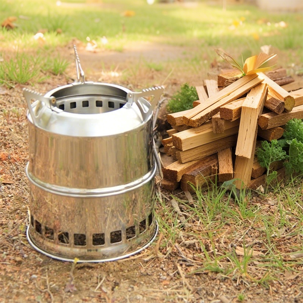 Estufa de leña plegable portátil a prueba de viento, estufa de Alcohol de acero inoxidable para acampar al aire libre, senderismo, cocina, Picnic, barbacoa