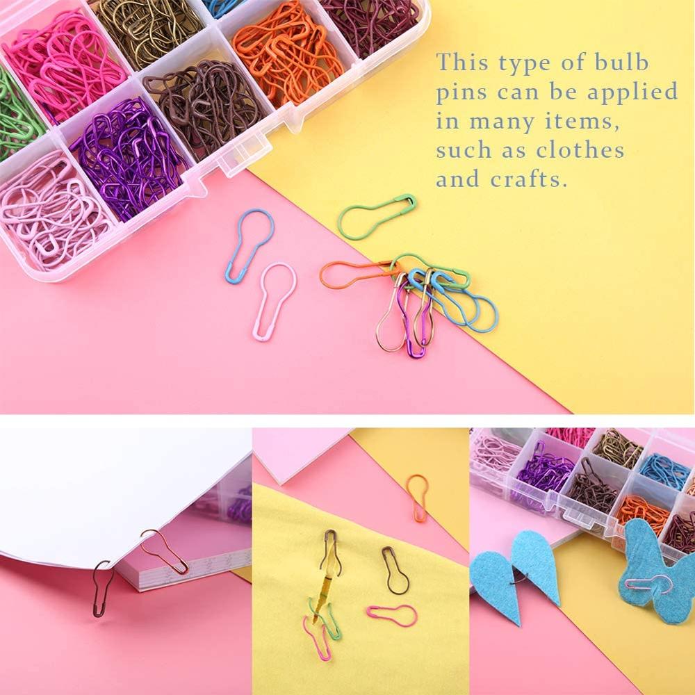 LMDZ – goupilles d&#39;ampoule de sécurité, 10 couleurs de marqueurs de point de Crochet de calebasse, goupilles de sécurité en métal pour le tricot et le bricolage avec boîte de rangement