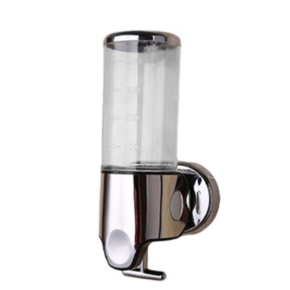 Liquid Soap Dispenser Wall Mounted Shower Gel Dispensers Shampoo Container Kitchen Tools Pump Double Hand Bathroom Soap Bottle: Single Transparent