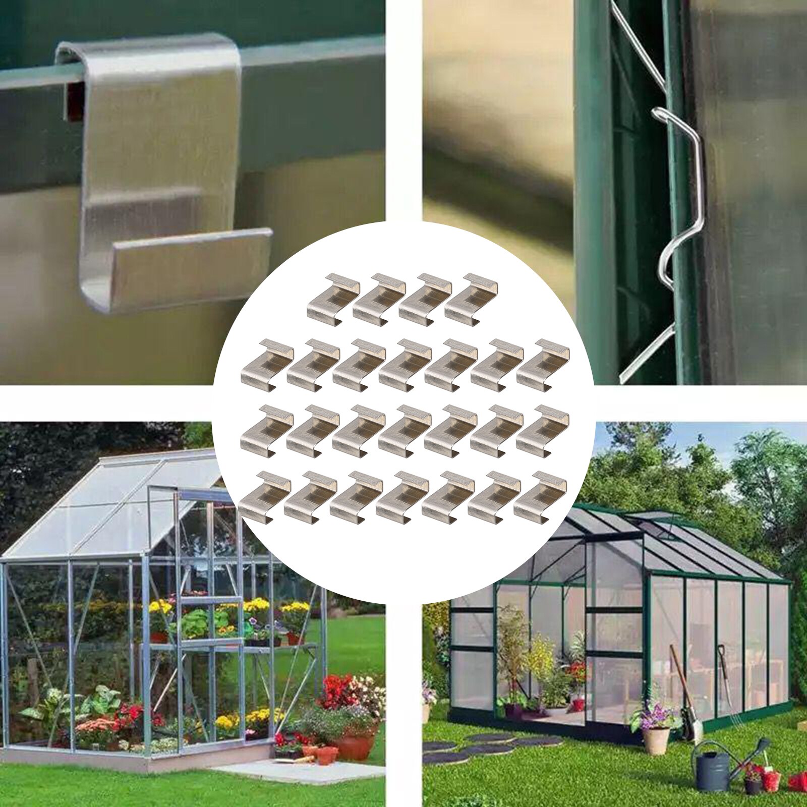 25pcs Greenhouse Glass Z Clips Glass Glazing Clips Overlap Spare Parts Greenhouse Window Glass Clip