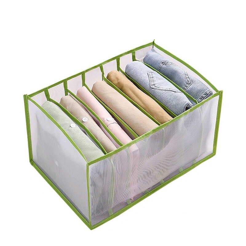 Anpassbare Jeans-Aufbewahrungsbox mit Fächern, Socken, Kleidung, Unterhosen, Schubladenteiler, Unterwäsche-Aufbewahrungsbox, Schrank-Organizer: Rosa