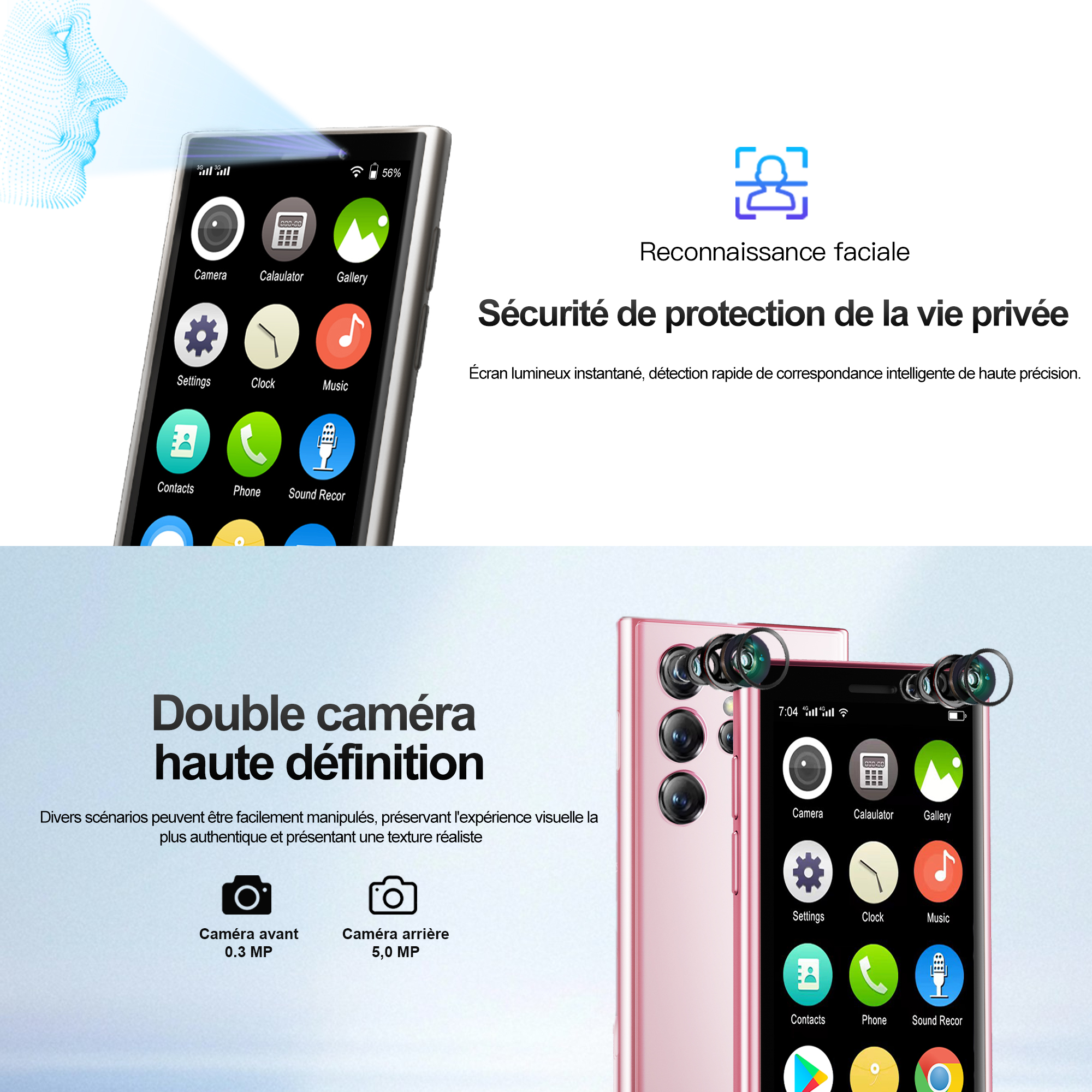 SERVO mini smartphone android 9.0 wcdma celular duplo sim 3.0 "tela hd telefones celulares 2gb + 16gb gps wifi mini telefone portátil