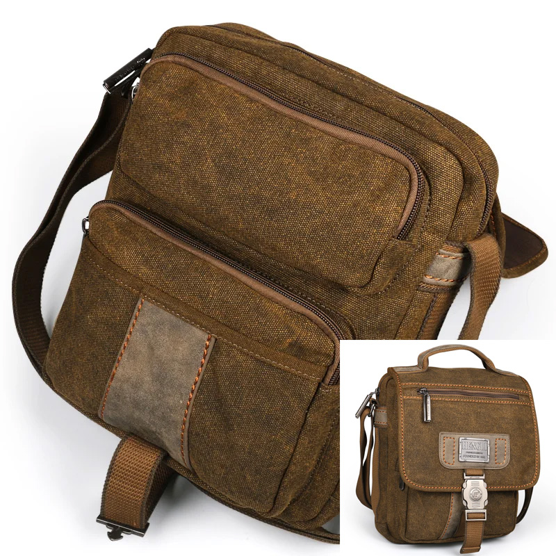 Ruil bolsa masculina retro lona sacos de ombro lazer resistente ao desgaste cruz saco do mensageiro unisex casual pacote crossbody