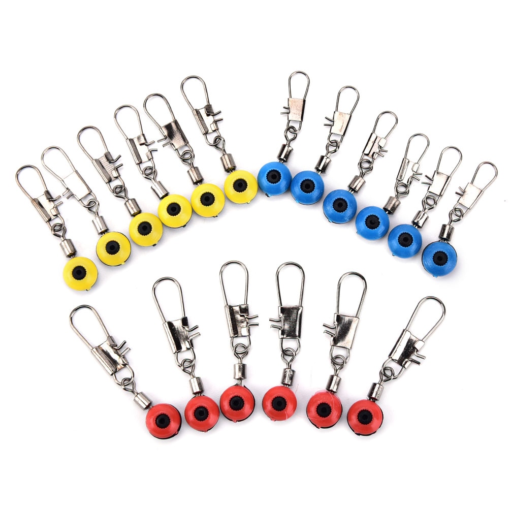20Pcs Space Beans Fishing Connector Float Connector Rolling Swivel Fishing accessories Fishing Tackle Tool