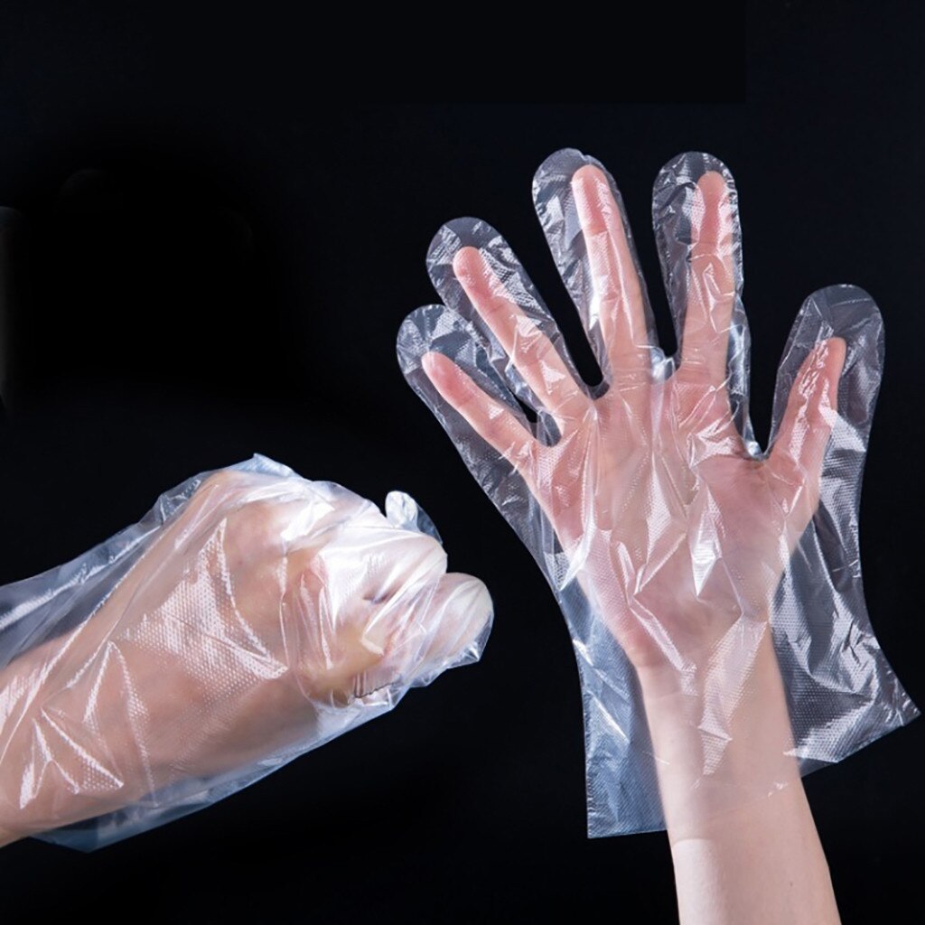 50-1000 Stuks Wegwerp Plastic Clear Handschoenen Voedsel Milieuvriendelijke Handschoenen Voor Keuken Koken Techniek Restaurant Schoonmaak Handschoenen: 200pcs