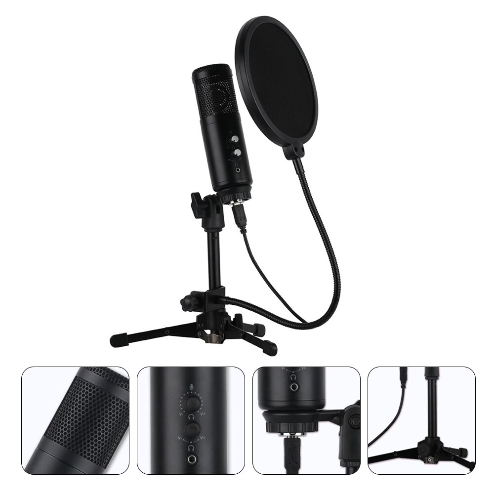 1PC Cardioid Microphone USB Gaming Computer Microphone Computer Microphone For Chat Video