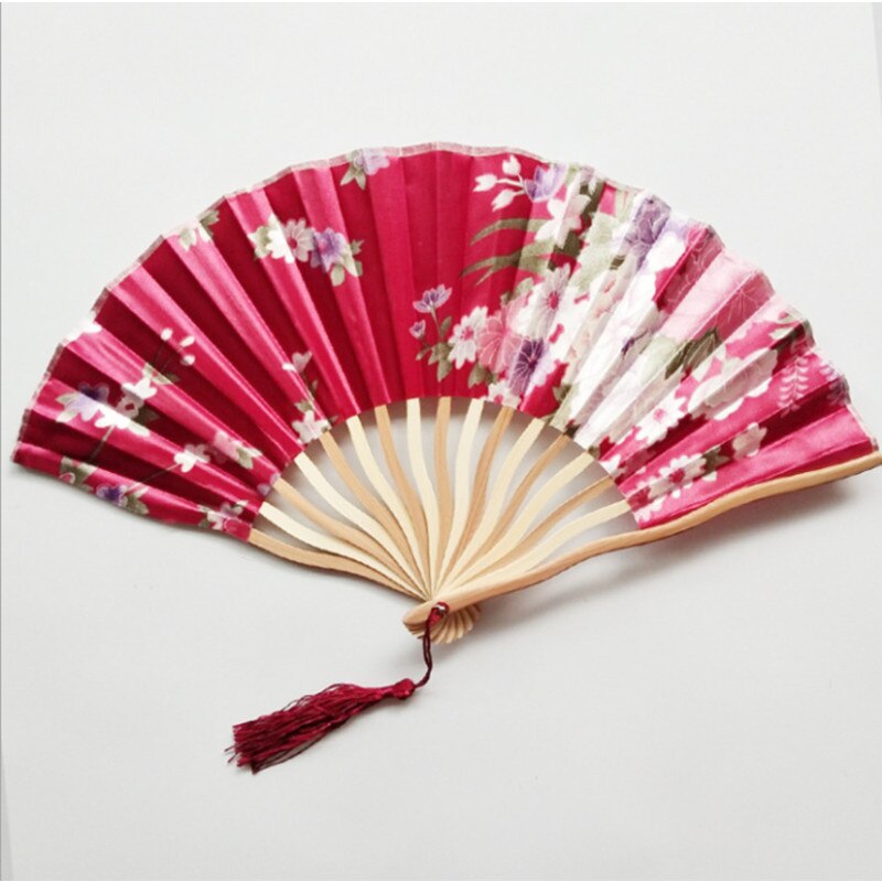 1PC Kreative Chinesische Klassische Blume Falten Hand Gehalten Prom Handwerk Fan Bambus Papier Party Hochzeit Geburtstag Dekor Jahrgang Bambus SW: 14