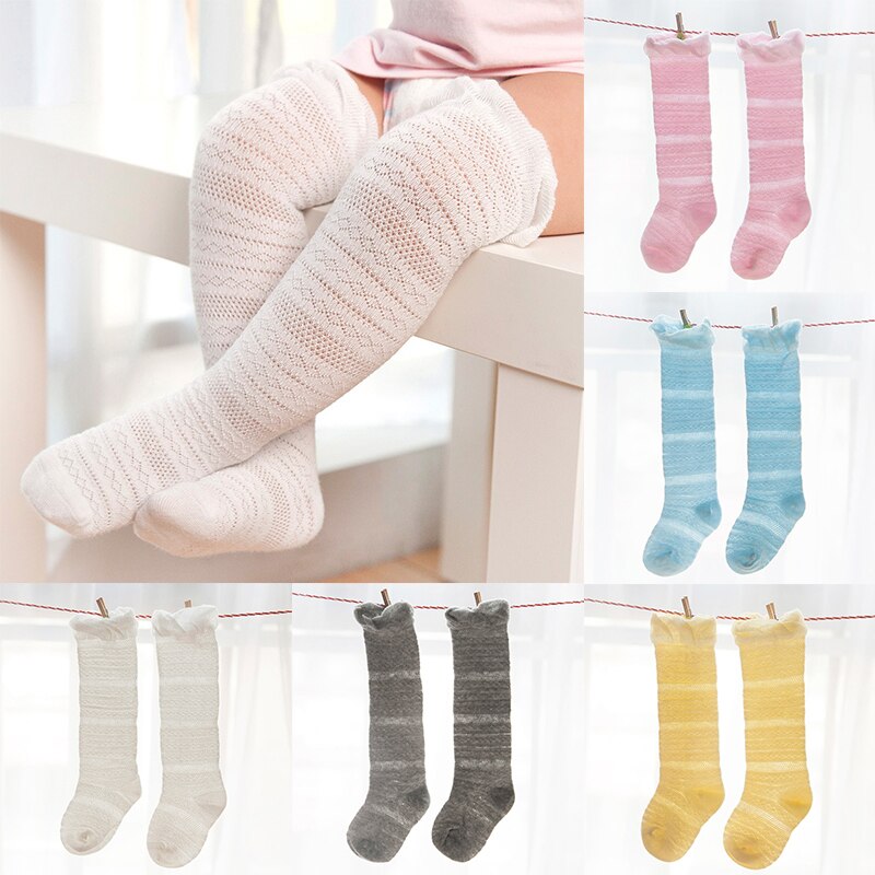 Unisex nyfødt baby pige dreng sokker anti slip søde solide benvarmer toddler knæ høj sok til nyfødte spædbarn varm lang sok