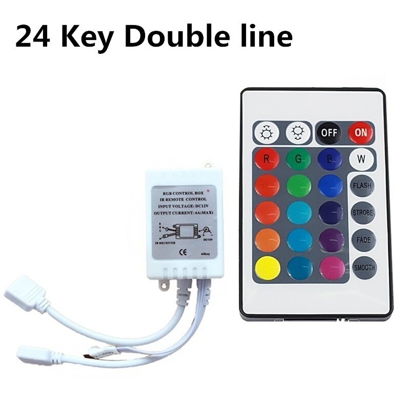 24 Keys 44 Keys LED RGB Controller Music IR Remote Controller Set DC12V Dimmer Control Box For RGB 3528 5050 LED Strip Lights: 24 keys double line