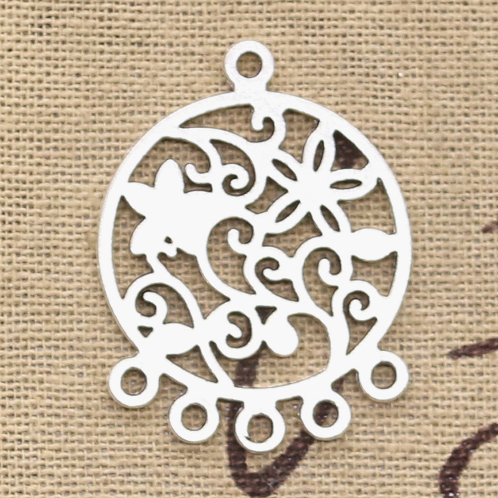 10pcs Charms Native Dream Catcher Connector 35x26mm Antique Silver Color Plated Pendants Making DIY Handmade Tibetan Jewelry