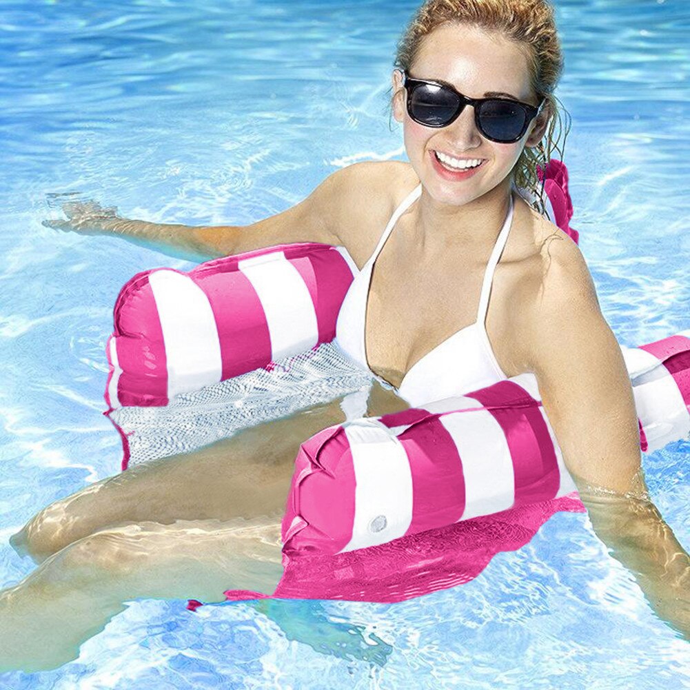 Inflatable Pool Mattress Summer Swimming Pool Water Floating Hammock Float Lounger Bed Pool Beach Party Inflatable Chair