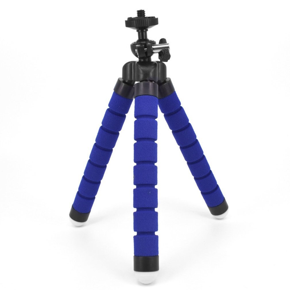 Flexible Sponge Octopus Mini Tripod Mini Camera Tripod Phone Holder Clip Stand with Wireless Remote Shutter for Iphone Plastic: blue