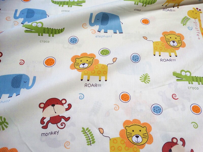 Tissu en 100%  imprimé tigre de dessin animé 160 x 50cm au demi-mètre, tissus patchwork pour bricolage, matériel de couture, robe de bébé, drap: 50 x 160cm / Tissu en coton 4