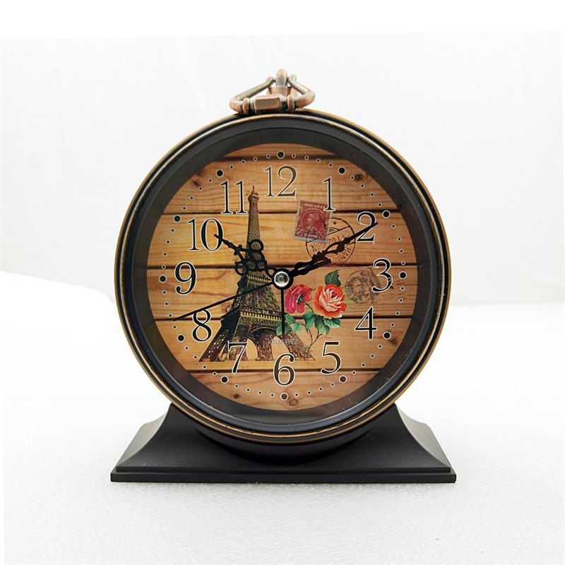 Retro Style Metal Alarm Clock Students Children's Birthday Bedroom Ornaments Desk Alarm Clock: SKU-16