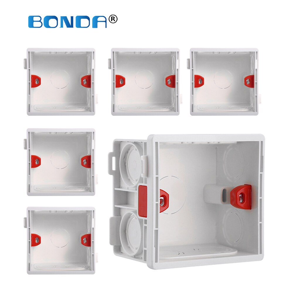 Mount Back Box Switch Socket Box 50mm Depth Wall Switch 86 Type Wall Socket Cassette Light Switch EU Standard Internal Mount