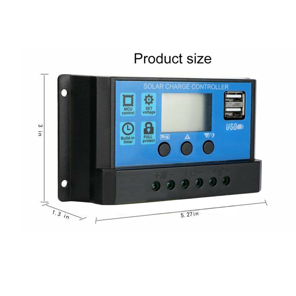MPPT Solar Controllers Automatic Tracking Equipment Charge Home Regulator LCD Display Protect Battery