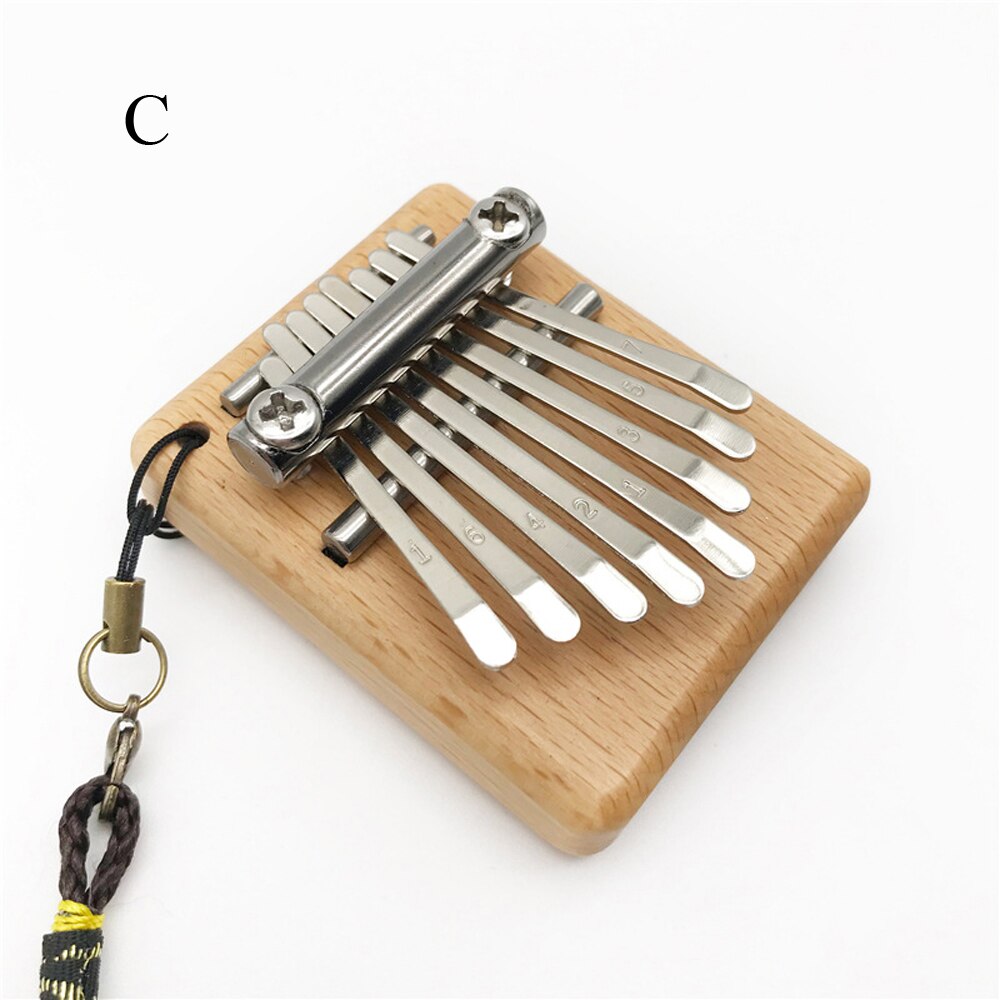 Kids Girlfriend Mini Kalimba 8 Keys Thumb Piano Great Sound Finger Keyboard Musical Instrument Cute Accessory Pendant: C