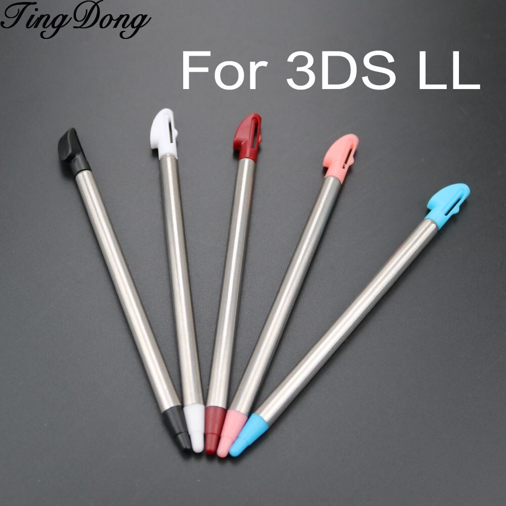 Tingdong 100 Stuks Touch Screen Len Intrekbare Stylus Pen Vervanging Voor 3DS Xl Voor 3DS Ll Metalen Stylus pen