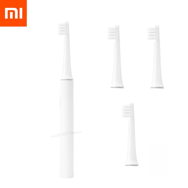 Xiaomi-cepillo de dientes eléctrico Mijia T100 para adulto, resistente al agua, Ultra sónico, automático, recargable por USB: Brush with 3 Head