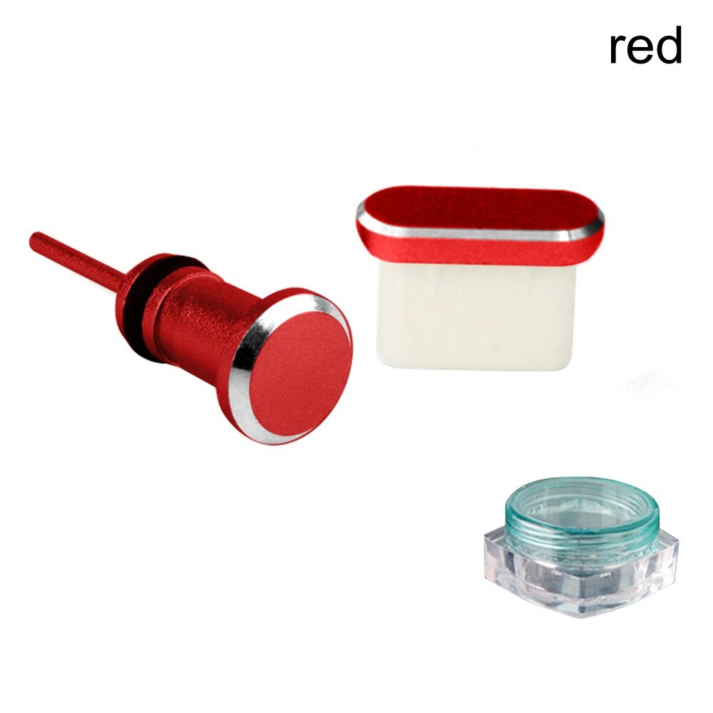 10PCS Type-C Charging Port Anti Dust Plug Earphone Charging Port Silicone Protector Cap Cover For Samsung Huawei Xiaomi: 1Set red