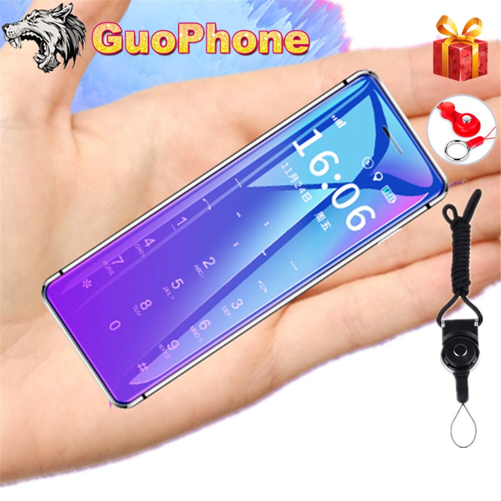 ULCOOL V99 teléfono móvil con Super Mini tarjeta ultrafina cuerpo de Metal Bluetooth 2,0 marcador Anti-Pérdida FM MP3 tarjeta SIM Dual Mini teléfono