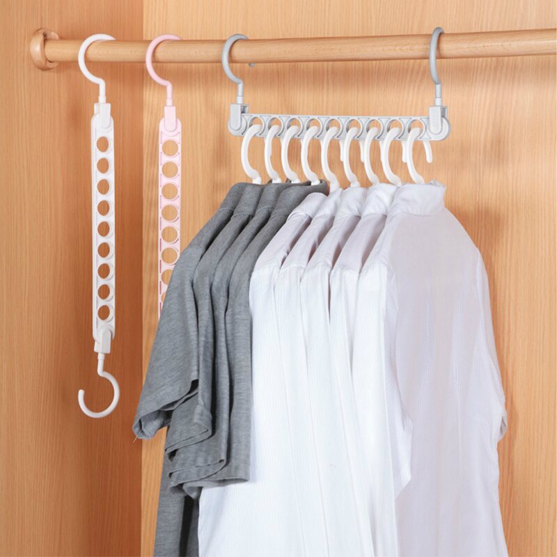 Cintre magique multifonction pliant à 9 trous, cintre rotatif pour vêtements, garde-robe, séchage de vêtements, organisateur de maison