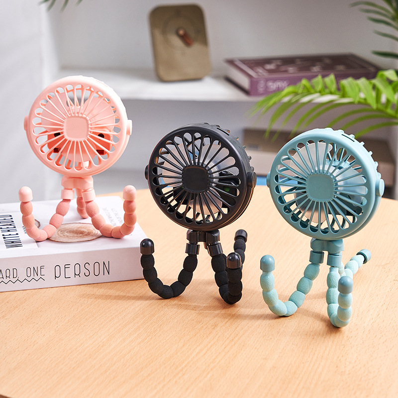 Carrinho de bebê multifuncional para estudantes portátil USB recarregável bateria de lítio polvo mini ventilador