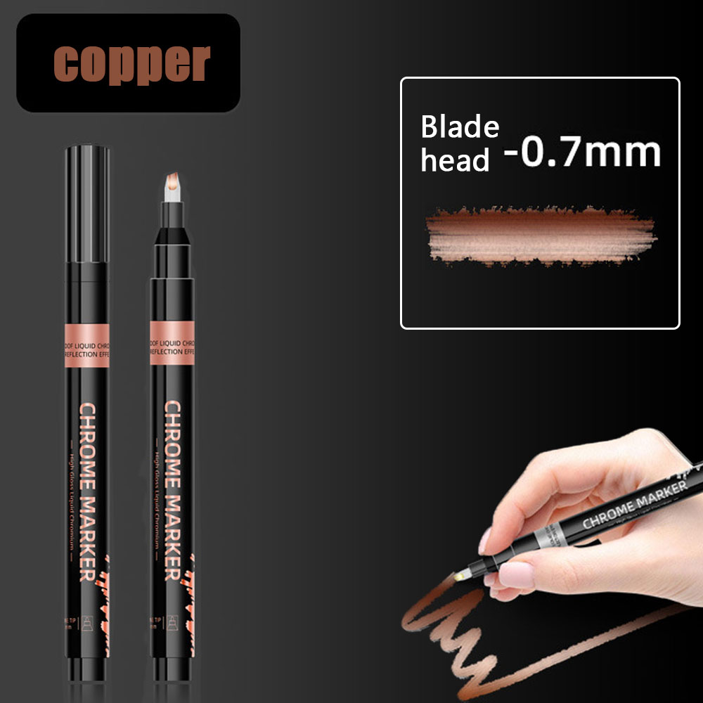 Chrom Spiegel Marker Stift 0,7mm 1mm 2mm DIY Zeichnung Farbe Stift Spiegel Marker Chrom Silber Gold Marker Auto Styling Kunst Handwerk: Orange
