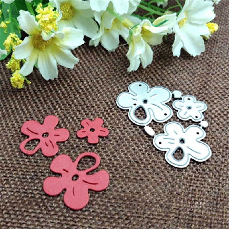 3 pièces cadre de fleur de cerisier matrices de découpe en métal pochoirs pour bricolage Scrapbooking décoratif gaufrage artisanat modèle de découpe