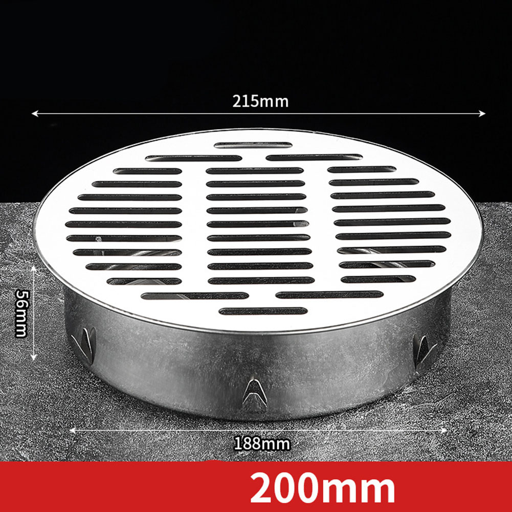 50-200MM Floor Drain Balcony Floor Drain Stainless Steel Large Displacement Drainage Outdoor Roof Anti-Blocking Floor Strainer: black
