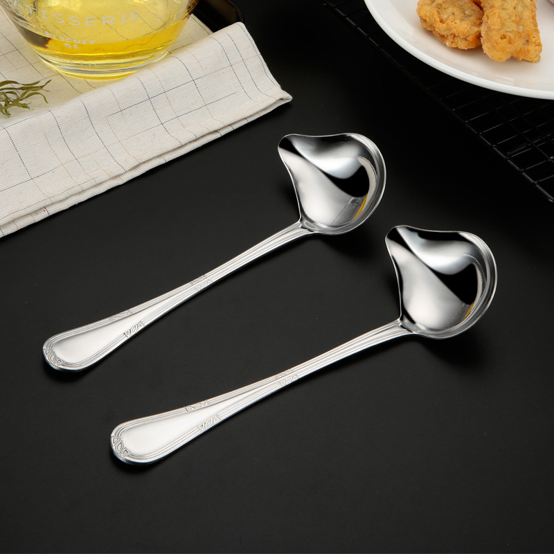 Cuillère à Sauce à soupe en acier inoxydable, petite louche à soupe, cuillère de service créative, cuillère à Sauce au bouillie, couverts délicats, 1 pièces