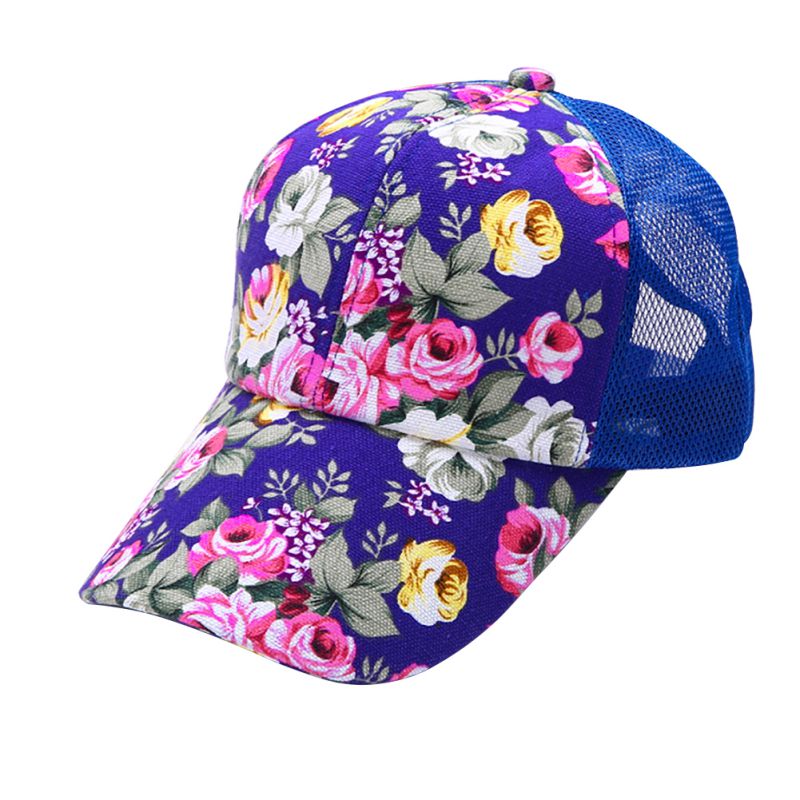 Mujer Floral sombrero gorra de béisbol de malla gorra de primavera y de ocio de verano visera de sol sombreros de sol Snapback gorras: Z