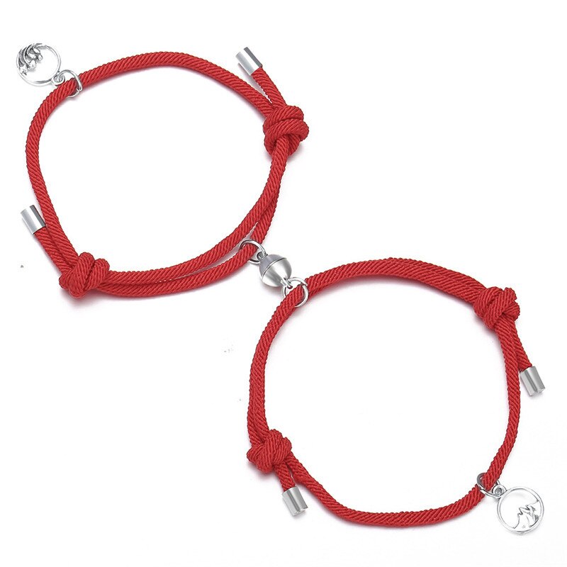 Rvs Magnetische Vriendschap Liefhebbers Koppels Armbanden Aantrekkelijke Liefde Touw Armband Mannen Vrouwen Sieraden: 4