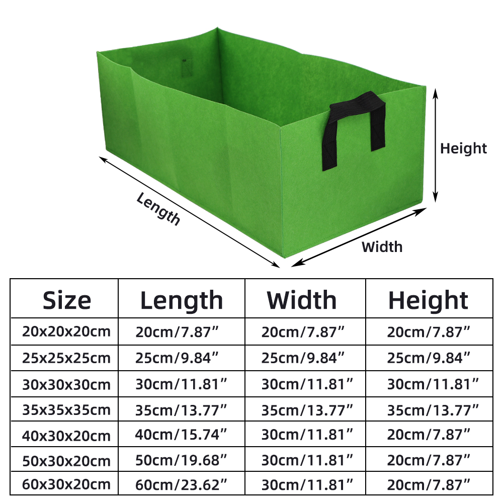 Square Fabric Grow Bags Breathable Planter Pots with Handles Garden Planting Containers for Flowers Vegetable Plant Growing Bag