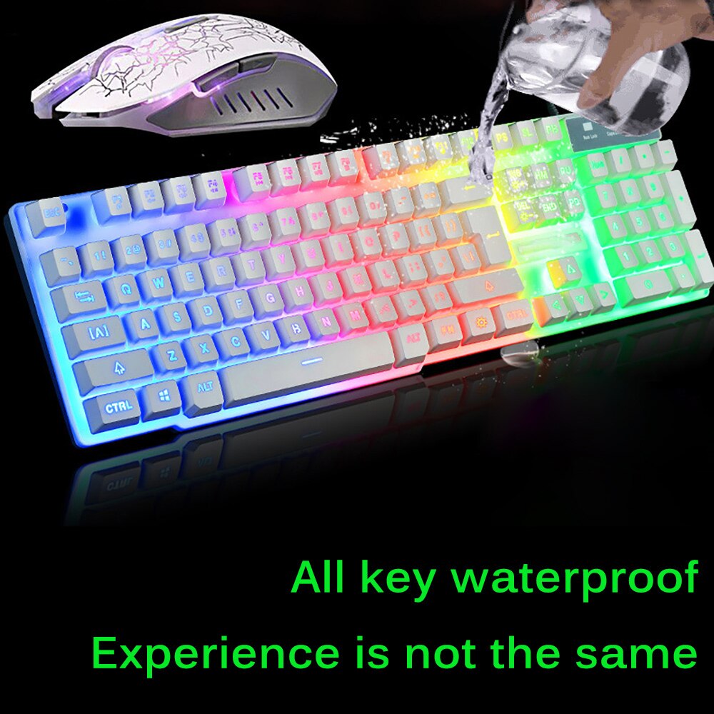 Gaming Mechanical Keyboard Game Backlit Wired Keyboard Mouse Set For PC Floating Keyboard Kit Computer Colorful Keyboard